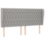 Testiera ad Orecchio Grigio Chiaro 183x23x118/128 cm in Tessuto