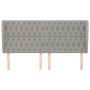 Testiera ad Orecchio Grigio Chiaro 183x23x118/128 cm in Tessuto