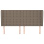 Testiera ad Orecchio Tortora 163x23x118/128 cm in Tessuto