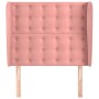 Testiera ad Orecchio Rosa 103x23x118/128 cm in Velluto