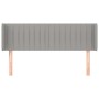 Testiera ad Orecchio Grigio Chiaro 147x16x78/88 cm in Tessuto