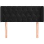 Testiera ad Orecchio Nera 103x16x78/88 cm in Velluto