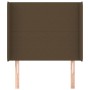 Testiera ad Orecchio Marrone Scuro 93x16x118/128 cm in Tessuto