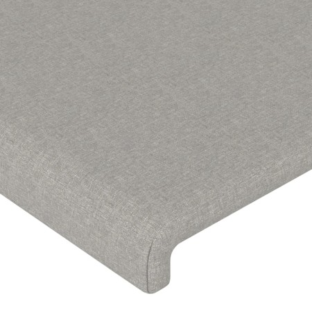 Testiera ad Orecchio Grigio Chiaro 183x16x118/128 cm in Tessuto