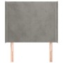 Testiera ad Orecchio Grigio Chiaro 103x16x118/128 cm in Velluto