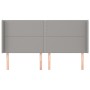 Testiera ad Orecchio Grigio Chiaro 163x16x118/128 cm in Tessuto