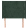 Testiera ad Orecchio Verde Scuro 83x16x118/128 cm in Velluto