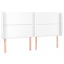 Testiera ad Orecchio Bianco 183x16x118/128 cm in Similpelle