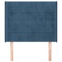 Testiera ad Orecchio Blu Scuro 103x16x118/128 cm in Velluto