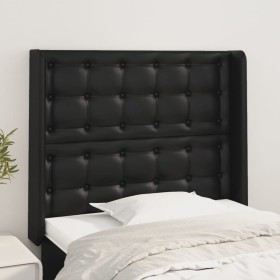 Testiera ad Orecchio Nera 93x16x118/128 cm in Similpelle