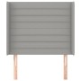 Testiera ad Orecchio Grigio Chiaro 93x16x118/128 cm in Tessuto