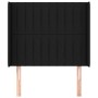 Testiera ad Orecchio Nera 83x16x118/128 cm in Tessuto