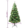 Albero di Natale Preilluminato con Pigne Verde 225 cm PVC e PE