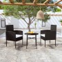 Set Mobili da Pranzo per Giardino 3 pz Polyrattan Nero