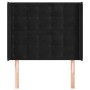 Testiera ad Orecchio Nera 103x16x118/128 cm in Velluto