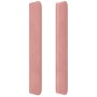 Testiera ad Orecchio Rosa 203x16x118/128 cm in Velluto