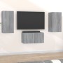 Set Mobili Porta TV 3 pz Grigio Sonoma in Legno Multistrato