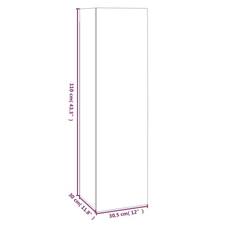 Mobili TV 4 pz Rovere Marrone 30,5x30x110 cm Legno Multistrato