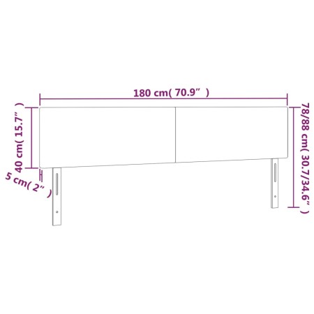 Testiera a LED Grigio Scuro 180x5x78/88 cm in Velluto