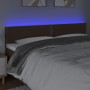 Testiera a LED Marrone Scuro 160x5x78/88 cm in Tessuto