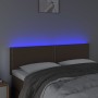 Testiera Marrone a LED 144x5x78/88 cm in Similpelle