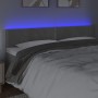 Testiera a LED Grigio Chiaro 200x5x78/88 cm in Velluto