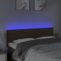 Testiera a LED Marrone Scuro 144x5x78/88 cm in Tessuto