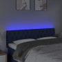 Testiera a LED Blu 144x7x78/88 cm in Tessuto