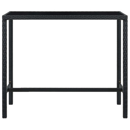 Set Bar da Giardino 7 pz con Cuscini in Polyrattan Nero