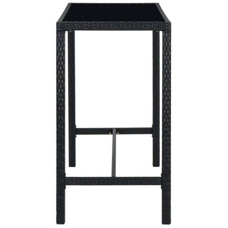 Set Bar da Giardino 7 pz con Cuscini in Polyrattan Nero