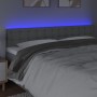 Testiera a LED Grigio Chiaro 200x5x78/88 cm in Tessuto