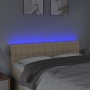 Testiera a LED Crema 144x5x78/88 cm in Tessuto
