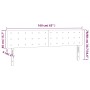 Testiera a LED Nera 160x5x78/88 cm in Tessuto
