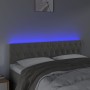 Testiera a LED Grigio Chiaro 160x7x78/88 cm in Velluto