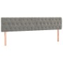 Testiera a LED Grigio Chiaro 200x7x78/88 cm in Velluto