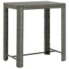 Set Bar da Giardino 7 pz con Cuscini in Polyrattan Grigio