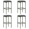 Set Bar da Giardino 5 pz con Cuscini Grigio