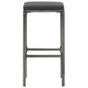 Set Bar da Giardino 5 pz con Cuscini Grigio