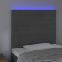 Testiera a LED Grigio Scuro 90x5x118/128 cm in Velluto