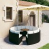 Set Divani da Giardino 9 pz con Cuscini in Polyrattan Nero