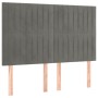 Testiera a LED Grigio Chiaro 144x5x118/128 cm in Velluto