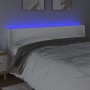 Testiera a LED Bianca 183x16x78/88 cm in Similpelle