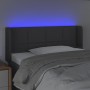 Testiera a LED Grigio Scuro 83x16x78/88 cm in Tessuto