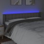 Testiera a LED Grigia 183x16x78/88 cm in Similpelle