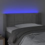 Testiera Grigio Chiaro a LED 93x16x78/88 cm in Velluto