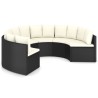 Set Divani da Giardino 6 pz con Cuscini in Polyrattan Nero