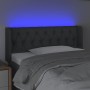 Testiera a LED Grigio Scuro 93x16x78/88 cm in Tessuto
