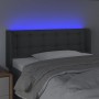 Testiera a LED Grigio Scuro 83x16x78/88 cm in Tessuto