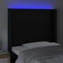 Testiera a LED nero 93x16x118/128 cm in Similpelle