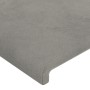 Testiera a LED Grigio Chiaro 93x16x118/128 cm in Velluto